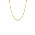 18K Yellow Gold Designer Gold Fine Gauge Oval Link Chain Necklace