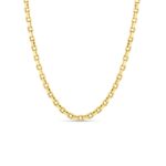 18K Yellow Gold Designer Gold Square Link Chain Necklace