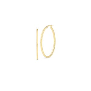 18K Yellow Gold The Perfect Hoop® Square Edged Oval Earrings