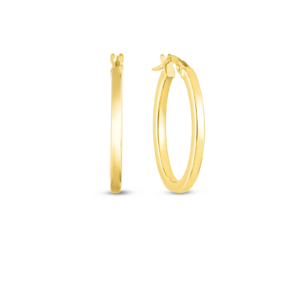 18K Yellow Gold The Perfect Hoop® Square Edged Oval Earrings