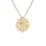 18K Yellow Gold Margherita Diamond Flower Necklace