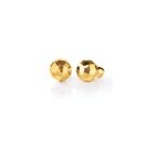 18K Yellow Gold Designer Gold Faceted Ball Stud Earrings