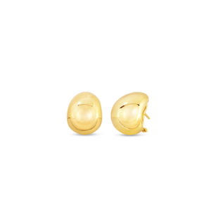 18K Yellow Gold Designer Gold Domed Earrings