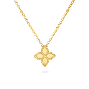18K Yellow Gold Princess Flower Necklace