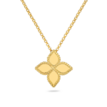 18K Yellow Gold Princess Flower Necklace