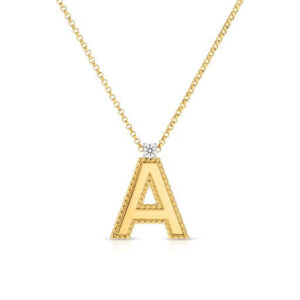 18K A Princess Block Letter Necklace