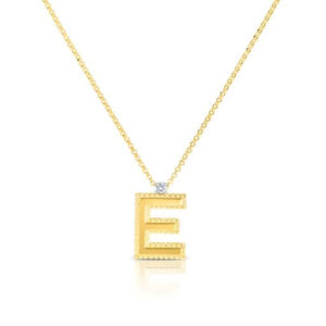 18K E Princess Block Letter Necklace