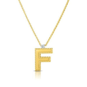 18K F Princess Block Letter Necklace