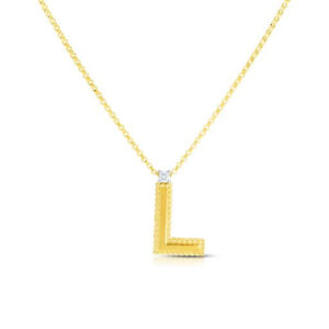 18K L Princess Block Letter Necklace