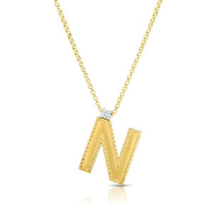18K N Princess Block Letter Necklace