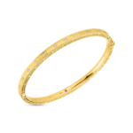 18K Yellow Gold Princess Diamond Satin Bangle