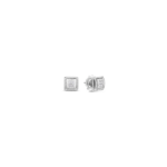 18K White Gold Palazzo Ducale Diamond Accent Satin Stud Earrings