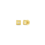 18K Yellow Gold Palazzo Ducale Diamond Accent Satin Stud Earrings