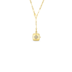 18K Default Title Royal Princess Flower Diamond Accent Locket Necklace