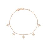 18K Rose Gold Love In Verona Dangling Flower Station Bracelet