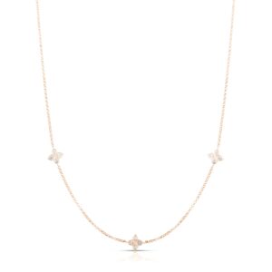 18K Rose Gold Love In Verona Flower Station Necklace