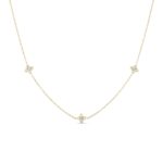 18K Yellow Gold Love In Verona Flower Station Necklace