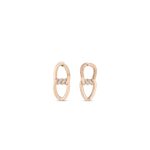 18K Rose Gold Cialoma Small Chain Link Diamond Accent Earrings