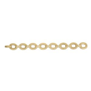 18K Yellow Gold Duchessa Satin Oval And Diamond Accent Link Bracelet