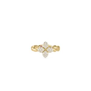 18K Yellow Gold Love In Verona Diamond Twist Ring