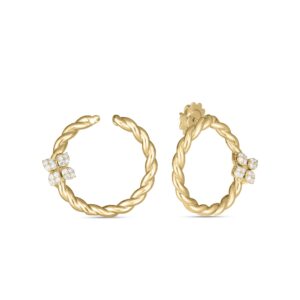 18K Yellow Gold Love In Verona Diamond Twist Earrings