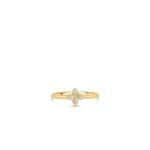 18K Yellow Gold Love In Verona Small Pavé Diamond Flower Ring