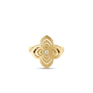 18K Yellow Gold Palazzo Ducale Carnival Diamond Flower Ring