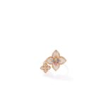 18K Rose Gold Venetian Princess Carnival Pavé Diamond And Mixed Stones Double Flower Ring