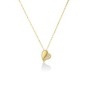 18K Yellow Gold Amorino Diamond Heart Necklace