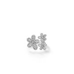 18K White Gold Jasmine Pavé Diamond Multi Flower Ring