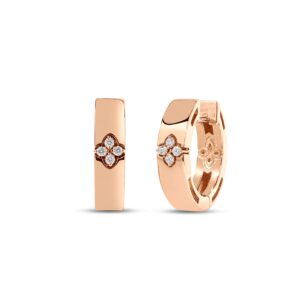 18K Rose Gold Love In Verona Diamond Hoop Earrings