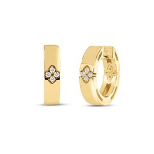 18K Yellow Gold Love In Verona Diamond Hoop Earrings