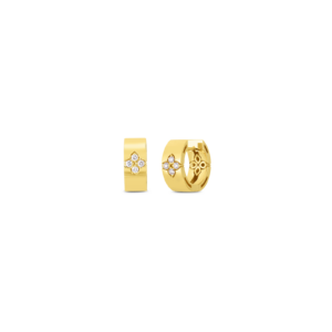 18K Yellow Gold Love In Verona Diamond Hoop Earrings