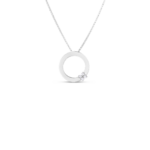 18K White Gold Love In Verona Circle Of Life Diamond Flower Necklace