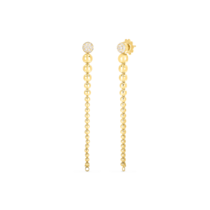 18K Yellow Gold Princess Tassel Diamond Convertible Earrings