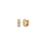 18K Yellow Gold Love In Verona Pavé Diamond Small Hoop Earrings