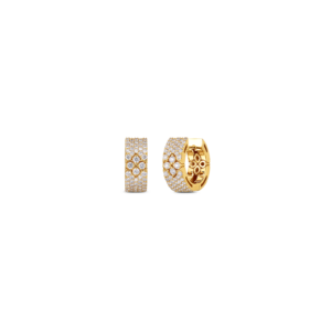 18K Yellow Gold Love In Verona Pavé Diamond Small Hoop Earrings