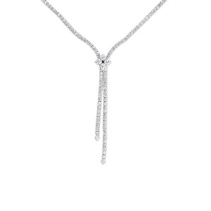 18K White Gold Love In Verona Diamond Lariat Necklace