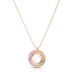 18K Rose Gold Love In Verona Rainbow Medallion Necklace