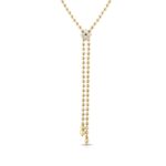 18K Yellow Gold Love In Verona Diamond Flower Lariat Necklace