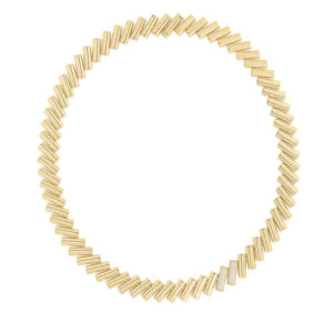 18K Yellow Gold Domino Diamond Accents Necklace