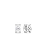 18K White Gold Love In Verona Diamond Open Frame Hoop Earrings