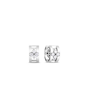 18K White Gold Love In Verona Diamond Open Frame Hoop Earrings