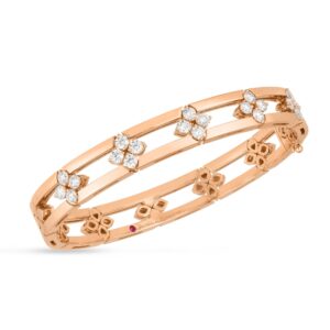 18K Rose Gold Love In Verona Diamond Open Frame Bangle