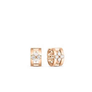 18K Rose Gold Love In Verona Diamond Open Frame Hoop Earrings