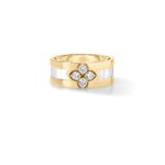 18K Yellow Gold Love In Verona Diamond And Mother Of Pearl Ring