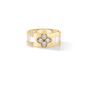 18K Yellow Gold Love In Verona Diamond And Mother Of Pearl Ring