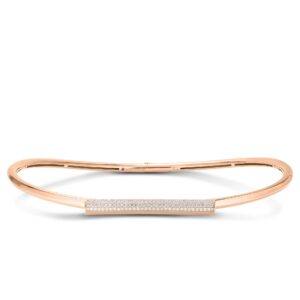 18K Rose Gold Domino Pavé Diamond Bar Collar Necklace