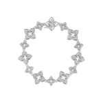 18K White Gold Ventian Princess Alternating Size Pavé Diamond Flower Bracelet