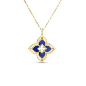 18K Lapis Venetian Princess Pirouette Medium Flower Necklace
